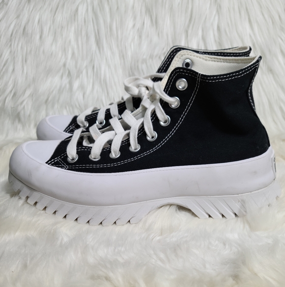 Converse Black and White Platform Sneakers - Picture 5 of 7